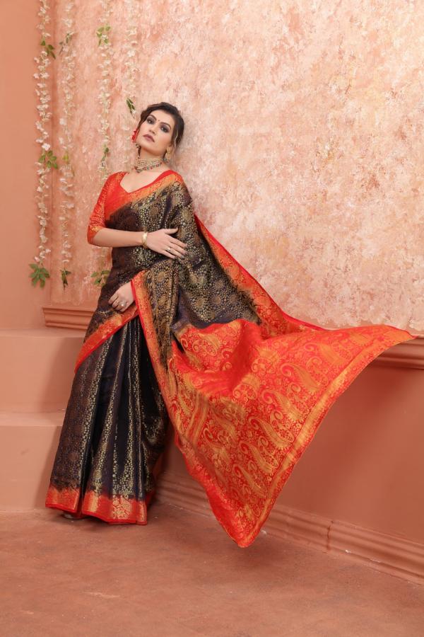 Macazo Bindi 1 Banarasi Soft Silk Designer Saree Collection